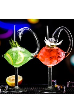 SYOSI 1 Set Cocktail Wine Glass 6oz/175ml Unique Champagne Coupe Glass Swan Shape Martini Goblet Cups  - Image 3