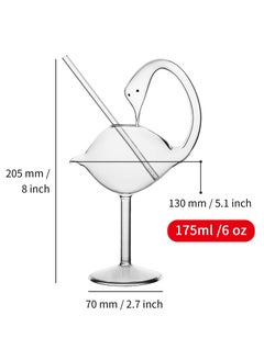 SYOSI 1 Set Cocktail Wine Glass 6oz/175ml Unique Champagne Coupe Glass Swan Shape Martini Goblet Cups  - Image 2