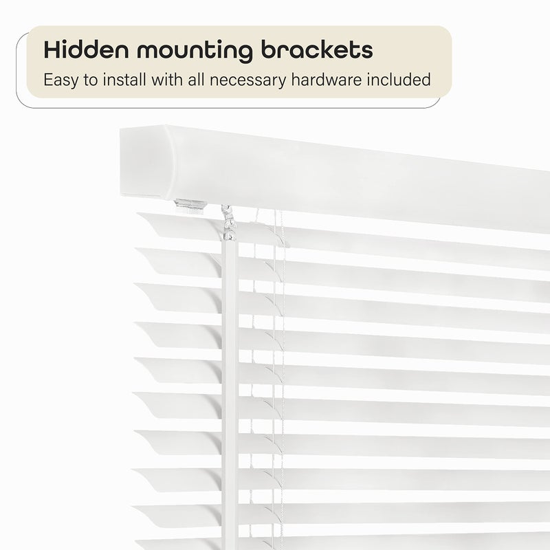 Achim Cordless Light Filtering Mini Blinds for Indoor Windows - 32 Inch Width, 64 Inch Length, 1" Slat Size - Pearl White - Cordless GII Morningstar Window Blinds for Interior by Achim Home Decor - Image 3