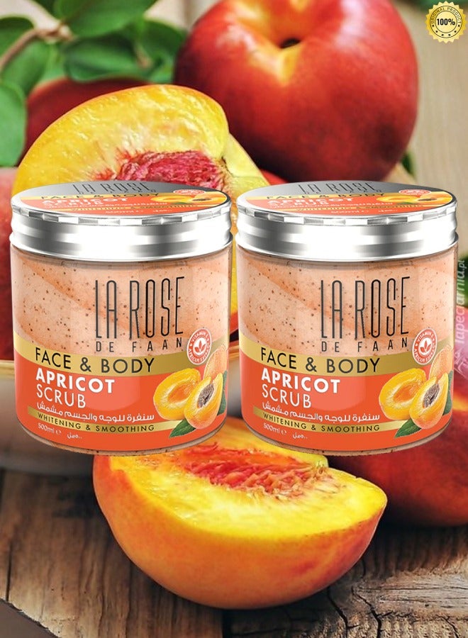 La Rose 2 Pieces De Faan Face And Body Apricot Scrub Whitening And Smoothing 500ml  - Image 1