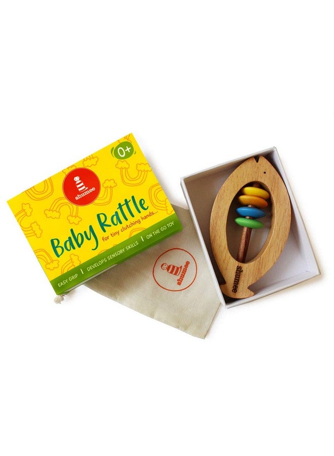 Shumee Wooden Fish Rattle Rings and Teethers for Infants | Sensory Toy | 100% Safe, Natural & Eco-Friendly | 6 Months+ - Image 2
