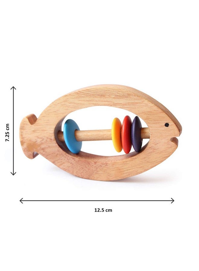 Shumee Wooden Fish Rattle Rings and Teethers for Infants | Sensory Toy | 100% Safe, Natural & Eco-Friendly | 6 Months+ - Image 4