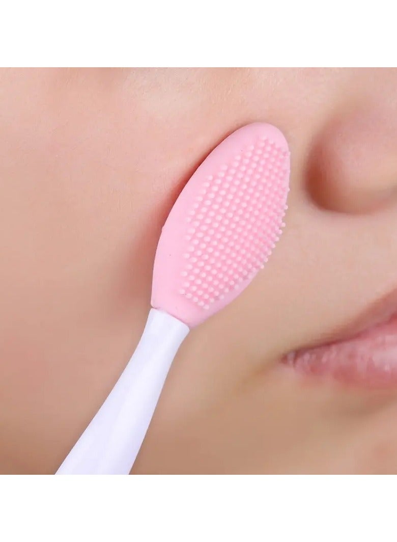 ORiTi 4 PCS Silicone Nose Brush Clean to Black Head Brush Double Sided Soft Exfoliating Brush DIY Facial Skin Care Cleaning Rough Massage Tool - MIX COLOR - Image 3