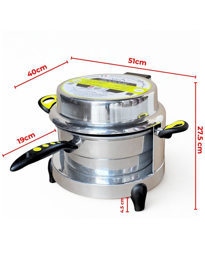 ARTC 1400W Multi-Purpose Electric Griddle Oven, Bread Maker & Pizza Maker with 3 Legs for Arabic Khamir Bread, Lebanese Bread, Fatayer, Pita, Mini Pizza | 30cm Top Baking Area, Heavy Duty 8.5L 99% Pure Certified Aluminum with Italian Heating Element, Safe 3-Pin Cable, 1-Year Warranty | For Home, Restaurants, Cafes, Bakeries, Kitchens & More - Image 2