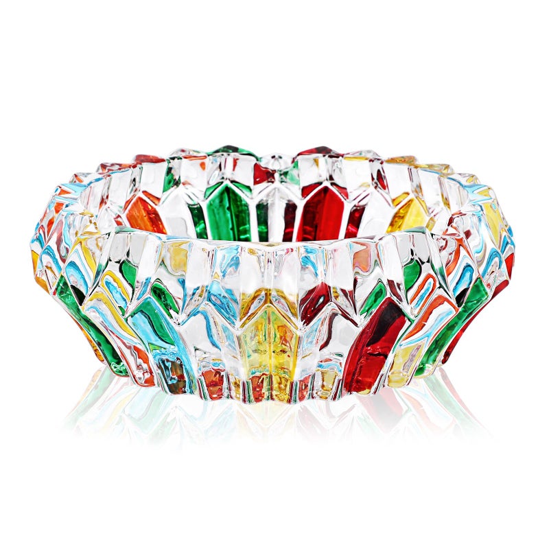 GUSHBIN Colorful Key Bowl for Entryway Glass Crystal Decorative Bowl Table Jewelry Dish for Chocolate Candy Storage Bowl Centerpiece for Coffee Table Dressing Table Home Decor - Image 1