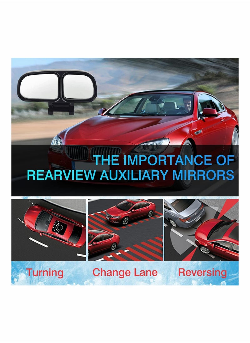 2 Pcs Blind Spot Mirrors, HD Glass Adjustable Rear View Mirror,Car Auxiliary Universal Wide Angle Mirrors Rear View Mirror Mirror Universal for Cars, Trucks, SUVs