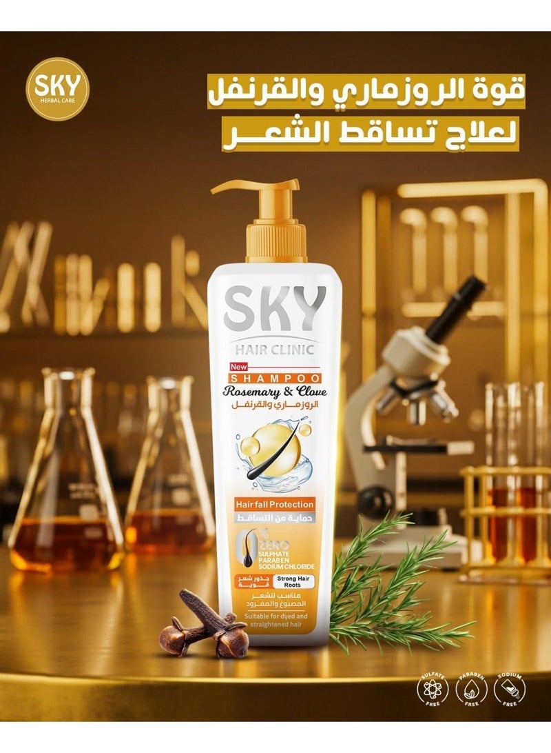 SKY Hair Clinic Shampoo With Rosemary & Clove For Hair Fall 400ml - Image 5