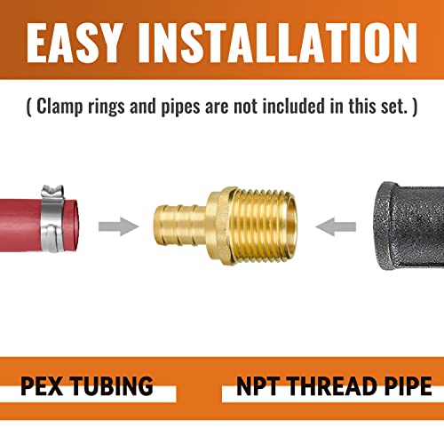 SUNGATOR 25-Pack 1/2" NPT to 1/2" PEX Male Adapter, No Lead Brass, NSF, UPC Certified - Image 5