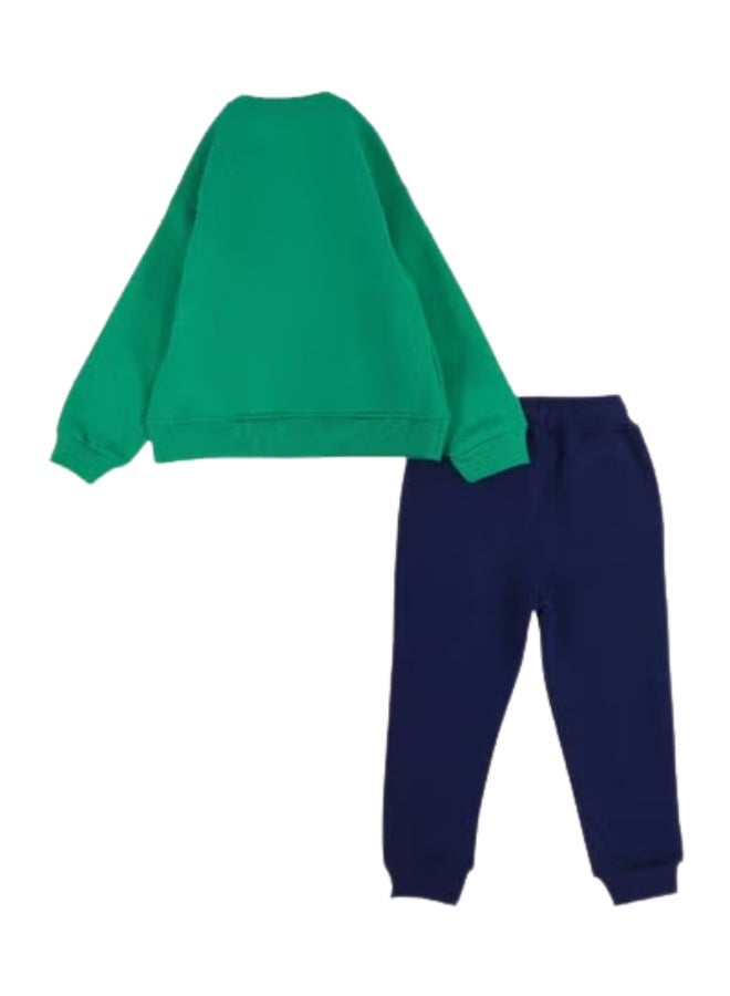 اوركيدز طقم بيجامة أولادي قطن أخضر بتصميم شتوي ثلجي - Image 3