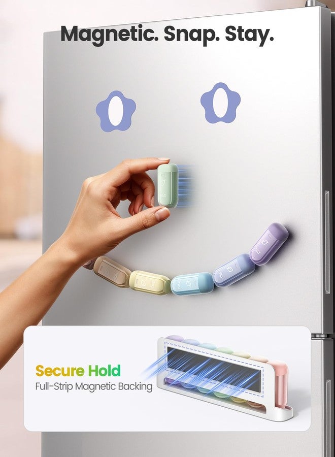 Ideerfit Weekly Magnetic Pill Organizer, Moisture-Proof Pill Box 7 Day 1 Time a Day with Desiccant, Removable Large Travel Pill Case, Medication Container for Vitamins and Supplements, Rainbow - Image 3