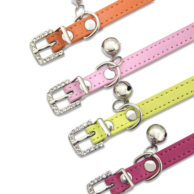 Carefully Selected Japanese Diamond Buckle Pet Collars For Small Size Dogss And Cats Decorative Leather Japanese Style Dog Collar Choice - Image 3