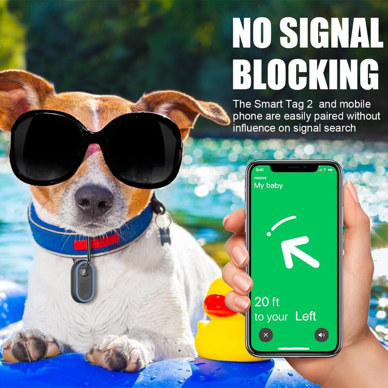 BIQIRE 4-Pack Compatible for Samsung Galaxy SmartTag2 Case Cover, Rugged Full Protective Anti-slip Soft Silicone Case for Galaxy Smart Tag 2 with Key Ring, for Keys, Luggage, Pets (White/Blue/Green/Rose Red) - Image 4