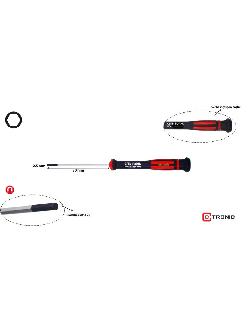 Ceta Form - 2.5X80 mm Allen Head Electronics Screwdriver H06-25-080 - Image 1