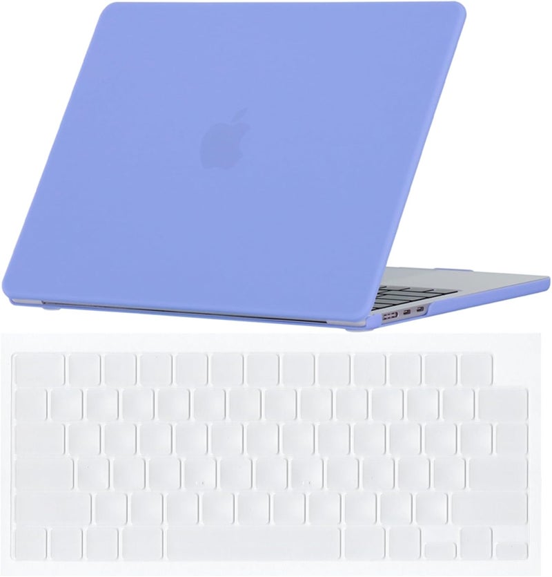 سيفن لاين متوافق مع حافظة Apple MacBook Air 15 بوصة 2025 2024 2023 M4 M3 M2 لـ Mac Air 15.3 بوصة موديل A2941/A3114/A3241 حافظة صلبة واقية للكمبيوتر المحمول مع غطاء لوحة مفاتيح، أزرق سيرينيتي - Image 1