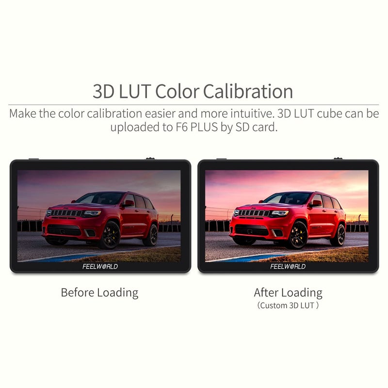 Feelworld FEELWORLD F6 Plus V2 6 inch DSLR Camera Field Touch Screen Monitor with HDR 3D Lut Small Full HD 1920x1080 IPS Video Peaking Focus Assist 4K HDMI 8.4V DC Input Output Include Tilt Arm  - Image 3