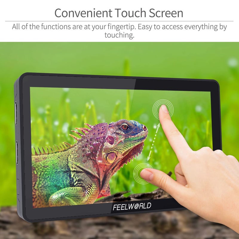 Feelworld FEELWORLD F6 Plus V2 6 inch DSLR Camera Field Touch Screen Monitor with HDR 3D Lut Small Full HD 1920x1080 IPS Video Peaking Focus Assist 4K HDMI 8.4V DC Input Output Include Tilt Arm  - Image 4