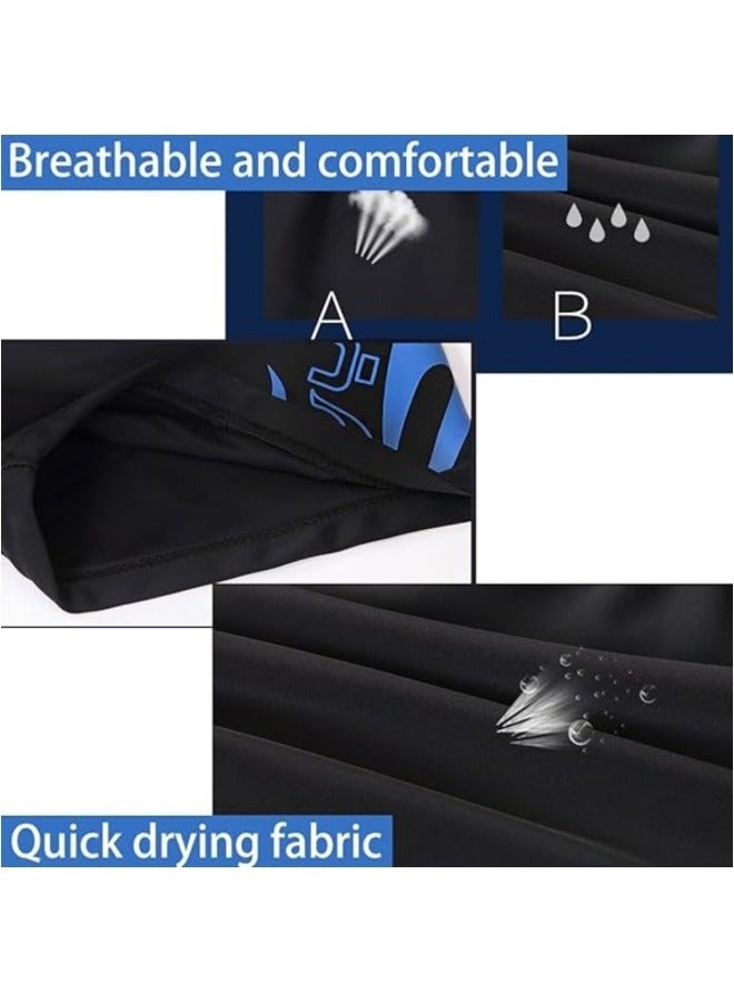 YUKE Men's Swimm Short Set,6Pcs Men Swimwear Set Swimming Trunks, Swim Goggles,Swim Cap,Ear Plugs,Nose Clip,Swim Bag, Adult Swim Beach Essentials, Blue - Image 3