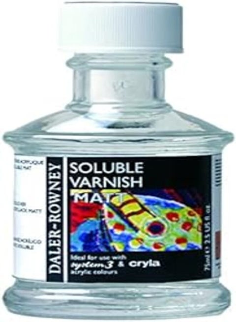 Daler Rowney 128075007 Matt Varnish Soluble Bottle, 75 ml