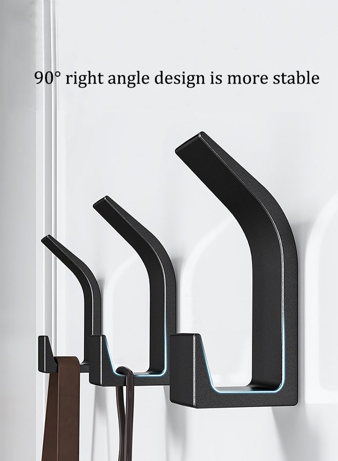 Joybos 5 Pack Coat Hooks Wall Mount - Heavy Duty Hat Hangers, Large Wall Hooks for Mudroom Entryway Bathroom, Decorative Hook Rack for Hanging Purse, Baseball Cap, Key, Backpack, Towel, Robe (Black)  - Image 3
