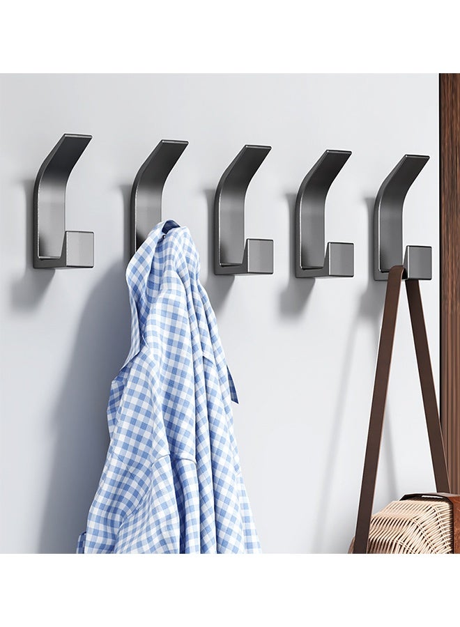 Joybos 5 Pack Coat Hooks Wall Mount - Heavy Duty Hat Hangers, Large Wall Hooks for Mudroom Entryway Bathroom, Decorative Hook Rack for Hanging Purse, Baseball Cap, Key, Backpack, Towel, Robe (Black)  - Image 1