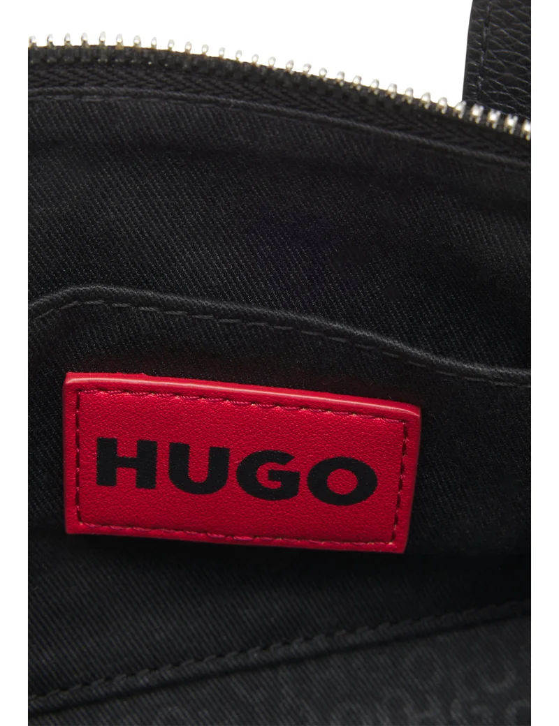 HUGO  Grained faux-leather shoulder bag with stacked-logo hardware for Women | Best Price UAE