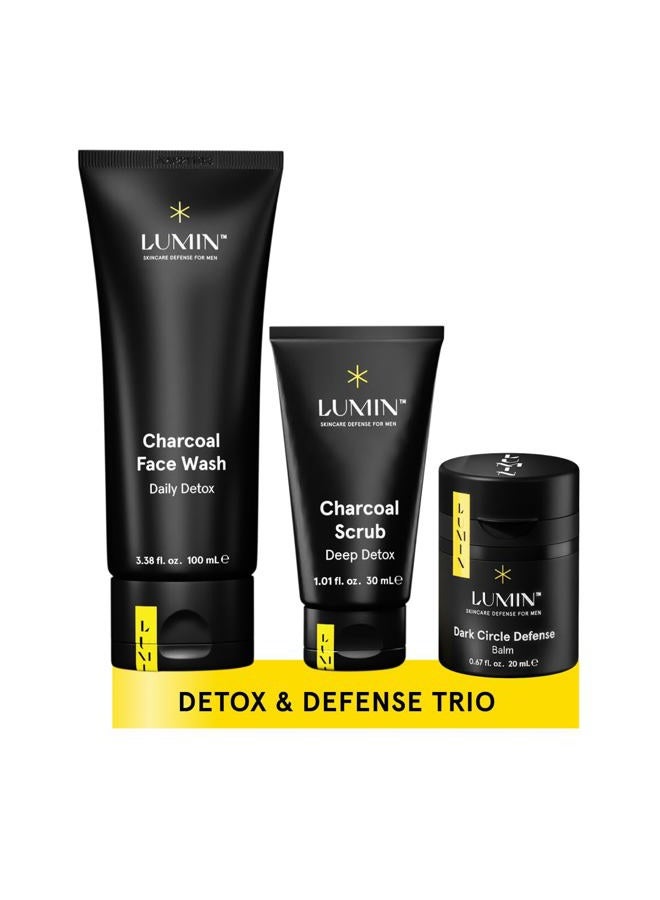 LUMIN Skin Care Set Routine for Men - Boss Trio - Men's Facial Care Kit, Men's Skincare Routine Banish Dark Circles, Puffiness, Clogged Pores - 2 Month Supply - Image 1