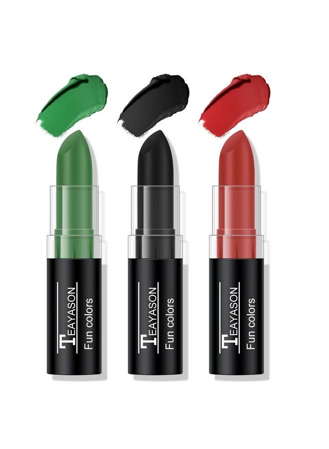 FREEORR 3 Colors Red Black Green Body Paint Sticks, Eye Black Baseball Sticks for Baseball/Football/Halloween/Costume Parties Accessories Vampire/Witch/Clown Makeup Face & Body Paint - Image 1
