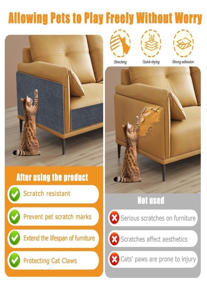ALEIFLE cat Scratching mat Self-Adhesive, Trimmable Furniture Protector for Couch, Sofa, Wall & Cat Trees - Durable Scratch Pad with Nano Tape, DIY Climbing Carpet for Indoor Cats(Dark Grey, 23.6"x15.8") - Image 3