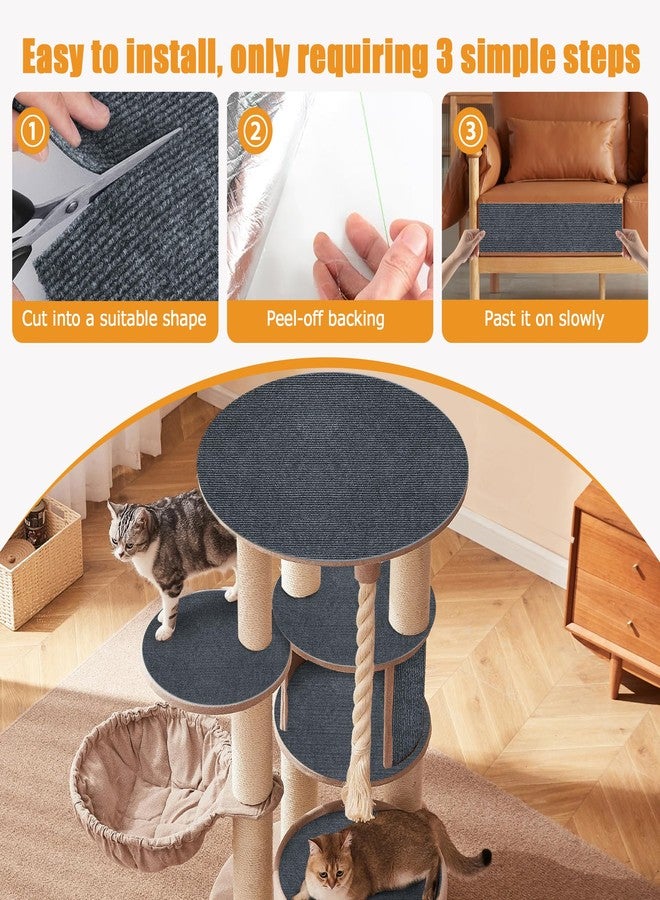ALEIFLE cat Scratching mat Self-Adhesive, Trimmable Furniture Protector for Couch, Sofa, Wall & Cat Trees - Durable Scratch Pad with Nano Tape, DIY Climbing Carpet for Indoor Cats(Dark Grey, 23.6"x15.8") - Image 5