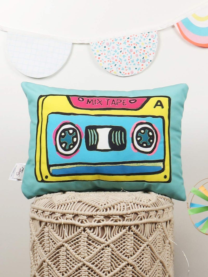 Sivya Poly Fiber By Home Micro Filled Shape Cute Cushion For Kids (Mix Tape, Multicolour) - Image 1