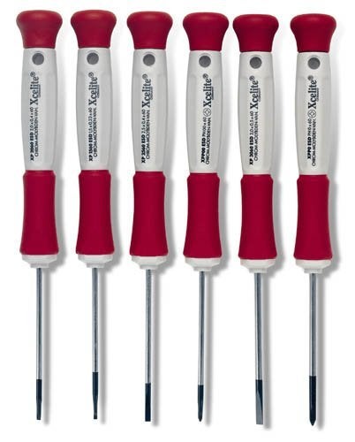 Xcelite XP600 6-Piece Precision Slotted and Phillips Screwdriver Set, White - Image 2