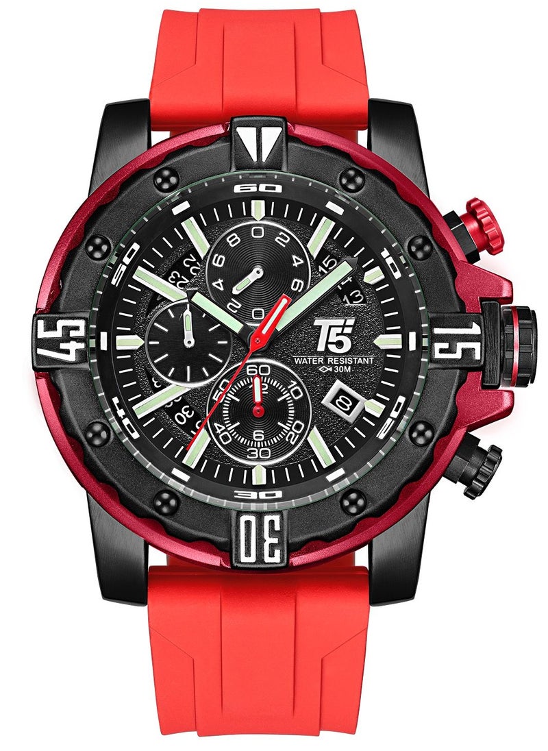 T5 - T5 Men's Chronograph Silicone strap Watch - Image 1