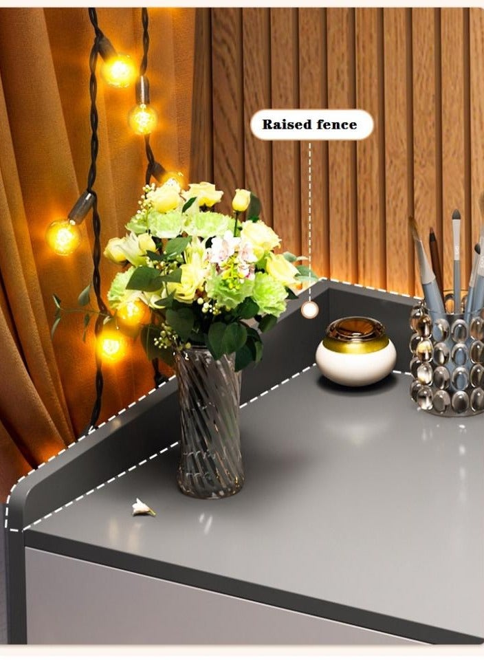 إيونتو طاولة مكياج LED مع مرآة دائرية - إضاءة تعمل باللمس، تخزين وتصميم أنيق لغرفة النوم أو غرفة التجميل - Image 5