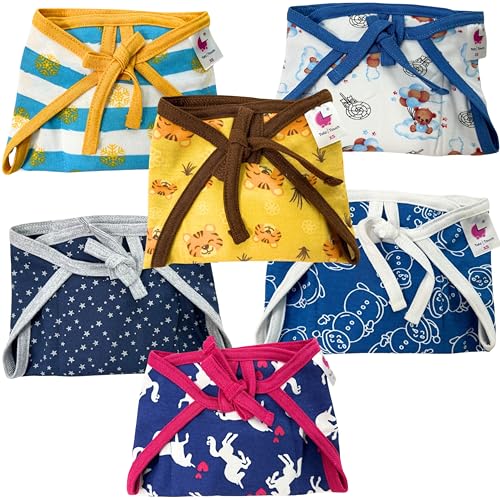 SoftcareTotzTouch Premium Cotton Hosiery Fabric Wide Padded Baby Reusable Nappy/Langot Pack of 6 - Image 1