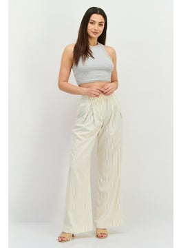 Women Regular Fit Stripe Wide Leg Pants, Off White - pzsku/ZF0FD4185B9DCF8B27809Z/45/_/1739455649/b5bef5b5-4e67-442d-8e3f-e178e17aac2a