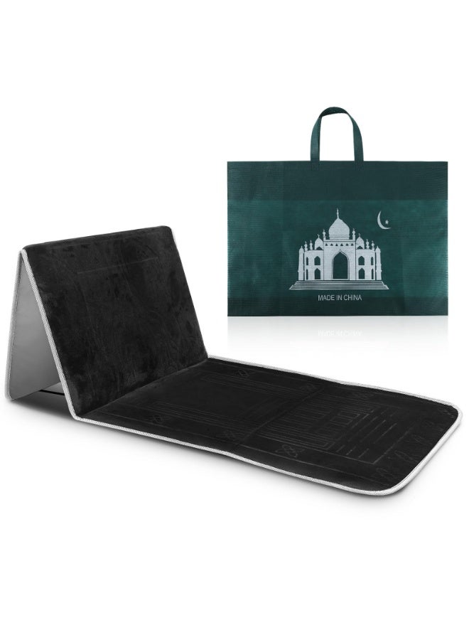 تشيلور سجادة صلاة قابلة للطي مع مسند ظهر، كرسي تأمل قابل للطي مع حقيبة تخزين لسهولة السفر، مثالية للراحة العائلية والأصدقاء، صلاة رمضان، عيد الفطر، هدية إسلامية. - Image 1