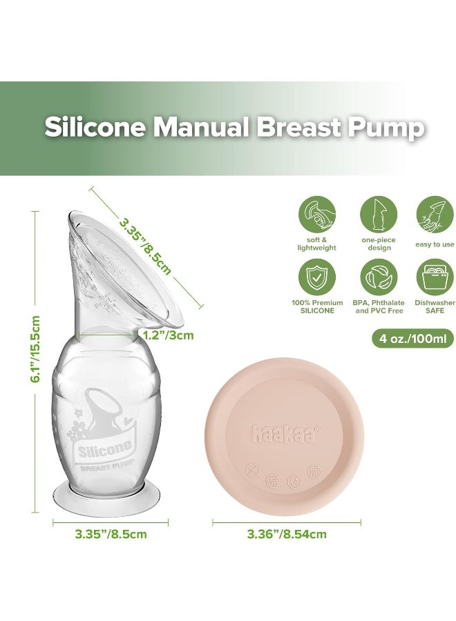 هاكا Haakaa Manual Silicone Breast Pump with Suction Base and Silicone Lid Set - Image 2