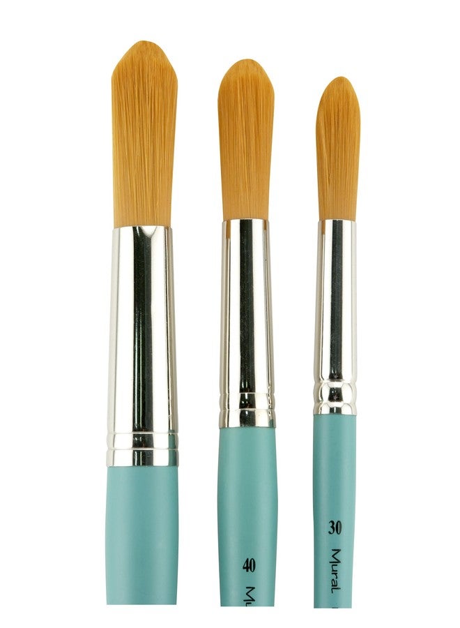 Creative Mark Art Supplies Large Mural Synthetic Golden Taklon Paint Brush - Round #30-2 Pack - Artist Supplies for Acrylics, Watercolors, and Oils - Durable, Resilient, Seamless Ferrules - Image 3