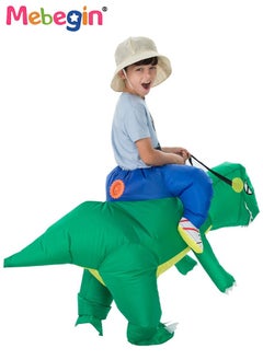 MEBEGIN Riding Dinosaur Inflatable Suit for Kids, Funny Inflatable Costume with Blower and Battery Case, Animal Safari Costume, Adorable Blow up Pretend Toy Costume for Dess up Parties, Festivals and Cosplay Games, Suitable 70-150cm Kids, 4 AA Batteries Required(Not Included)  - Image 4