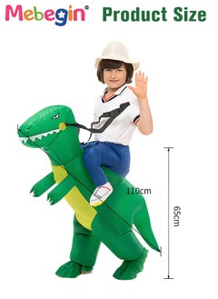 MEBEGIN Riding Dinosaur Inflatable Suit for Kids, Funny Inflatable Costume with Blower and Battery Case, Animal Safari Costume, Adorable Blow up Pretend Toy Costume for Dess up Parties, Festivals and Cosplay Games, Suitable 70-150cm Kids, 4 AA Batteries Required(Not Included)  - Image 3