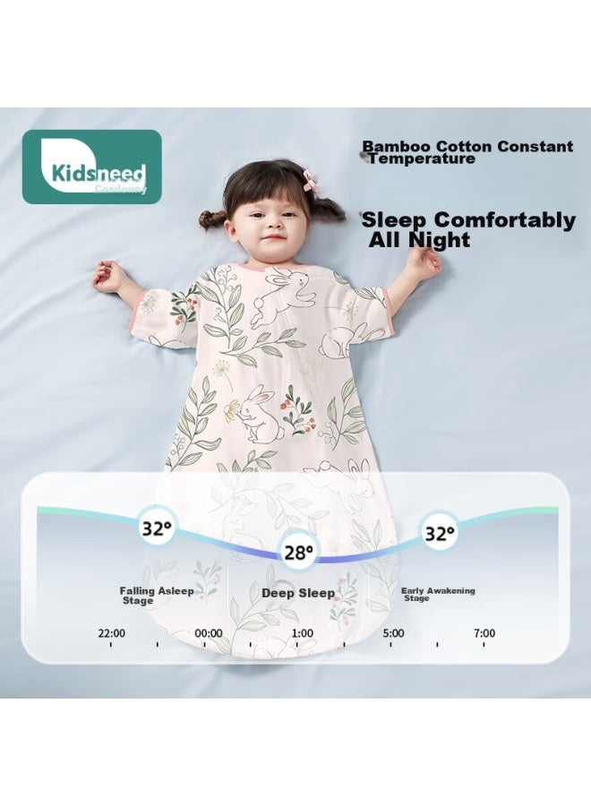 Kidsneed Baby Sleeping Bag, Children's Spring And Autumn, 6 Front 4 Back, Bamboo Cotton Antibacterial Gauze, Leg-covering, Anti-kick Blanket, Children's Pajamas, M Size - Image 1