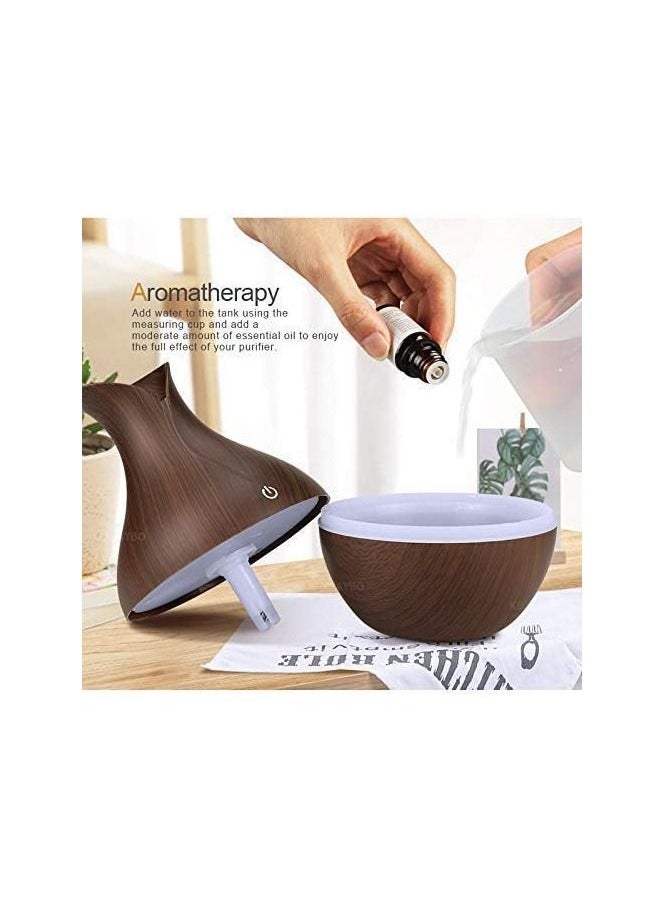 Generic - hanso Mini Humidifier USB Aroma Diffuser Mini Ultrasonic Atomizer - Portable and Stylish Essential Oil Diffuser for Home and Office, 5v, 3w, 200ml (Brown) - Image 1
