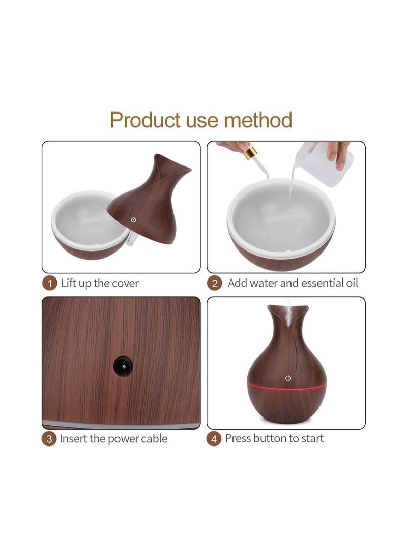 Generic - hanso Mini Humidifier USB Aroma Diffuser Mini Ultrasonic Atomizer - Portable and Stylish Essential Oil Diffuser for Home and Office, 5v, 3w, 200ml (Brown) - Image 1