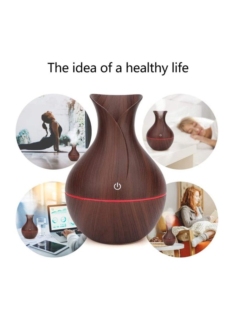 Generic - hanso Mini Humidifier USB Aroma Diffuser Mini Ultrasonic Atomizer - Portable and Stylish Essential Oil Diffuser for Home and Office, 5v, 3w, 200ml (Brown) - Image 1