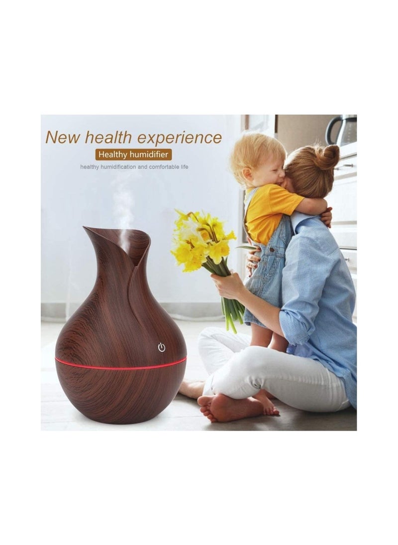 Generic - hanso Mini Humidifier USB Aroma Diffuser Mini Ultrasonic Atomizer - Portable and Stylish Essential Oil Diffuser for Home and Office, 5v, 3w, 200ml (Brown) - Image 1