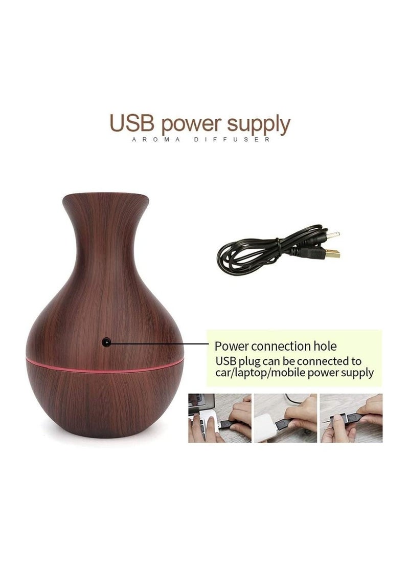 Generic - hanso Mini Humidifier USB Aroma Diffuser Mini Ultrasonic Atomizer - Portable and Stylish Essential Oil Diffuser for Home and Office, 5v, 3w, 200ml (Brown) - Image 1