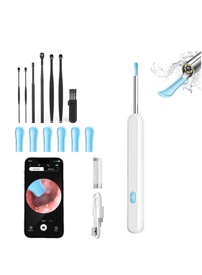 Generic Clearview Pro Ear Cleaner Kit, Ear Wax Removal Tool Camera, Wireless Wifi Visual Ear Pick, Ear Cleaning Tool with 6 Ear Spoon, Ear Camera 1080p with Lights for iPhone & Android Phones(White-upgraded)  - Image 1