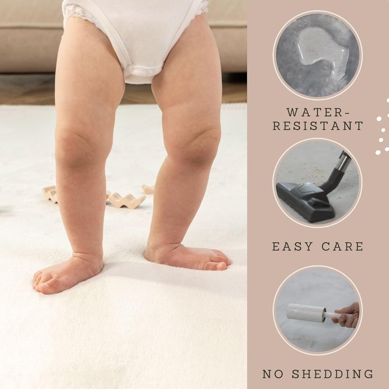 Hakuna Matte Premium Baby Playmat for Floor 60 x 80 Dark Gray  Cloudsoft Coral Velvet Memory Foam Rug for Crawling  NonSlip WaterResistant NonToxic EasyCare Muscle Mat  Thick Play Mat for Baby - Image 4