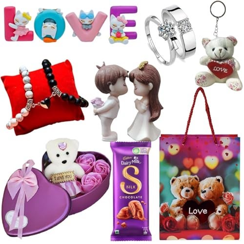 Saugat Traders Valentine Week Gift Combo for Girlfriend, Boyfriend - Pack of 7 Days Valentine Gift Hamper with Carry Bag - Image 1