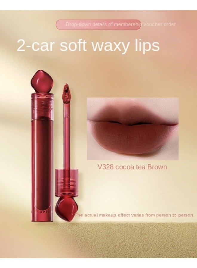 intense Realm Red Stone Lip Gloss, Matte Texture, Long-lasting Color, Smooth And Easy To Apply Lipstick - Image 1